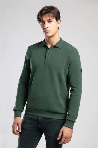 Lee Cooper Newblend Erkek Polo Yaka Sweatshirt Zümrüt-20949 Zümrüt