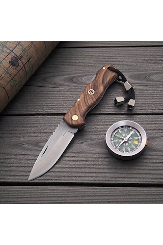 N690 Böhler Çelik Outdoor Kilitli Kamp Çakı Dayanıklı Ve Ergonomik Tasarım Koyu Kahverengi