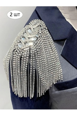 Blucome Pantolon Broşi Takı Süs, Elbiseleri, Ceketleri İçin Epoletler 135702218 Gri