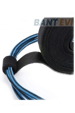 Kablo Toplama Cırtı Siyah 1metre Cırt Cırt Bant Kablo Düzenleyici