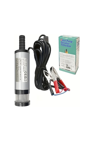 Honeybeeshop 1 Adet Dc 12v Daldırılabilir Elektrikli Pompası Yağ Pompası Dizel Ve Su İçin Uygun Filtreli Alüminyum Alaşımlı Kasa Simli