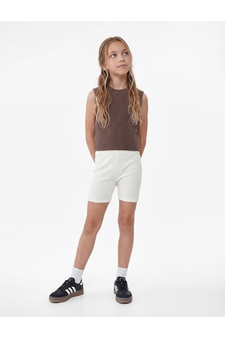 Koton Pamuklu Beli Lastikli Basic Kısa Tayt Ekru 6skg40032ak