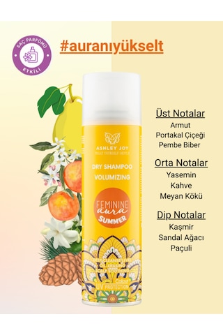 Feminine Aura Summer Uv Koruma Ekstra Hacim Kuru Şampuan 200 Ml Portakal Çiçeği Saç Parfümü Etkili