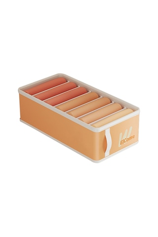 Cbtx Küçük 7 Bölmeli Neme Dayanıklı Elbise Düzenleyici Pe+pp Gardırop Saklama Kutusu Turuncu