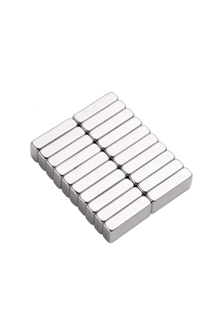 50 Adet 20x10x5 Mm Neodyum Magnet N35 Güçlü Mıknatıs Köşeli Ve Dayanıklı Nikel Kaplama Lisinya