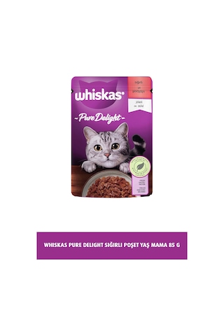 Whiskas Pure Delight Pouch Sığırlı Yetişkin Kedi Maması 85 G