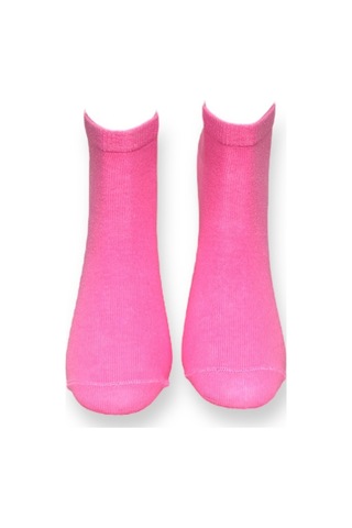 Me-vo Tekli Pembe Renkli Bay/bayan Unisex Esnek Nem Alabilen Pamuklu Pasta Desenli Patik Çorap Pembe