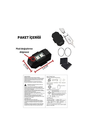 Bike And Art Şarjlı Mini Led Işık/motor Çakar Led/drone Işığı/an