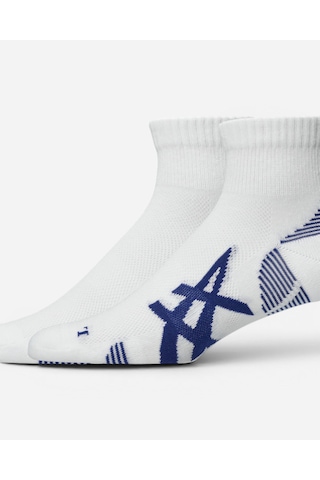 Asics 2 Pack Cushıoned Run Quarter Sock Beyaz Koşu Çorabı 3013b358-100