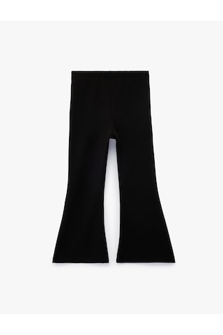 Koton Yırtmaç Detaylı Slim Fit İspanyol Paça Tayt Siyah 7wkg40173ak