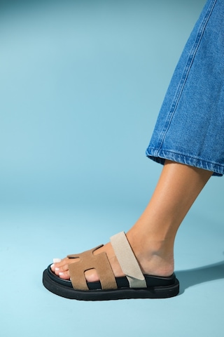 Luvishoes Luvi Shoes Morte Toprak-bej Süet Hakiki Deri Kadın Terlik Bej - Kahverengi