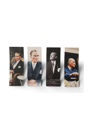 Atatürk 4'lü Kitap Ayracı Kalın Geniş Kesim 350 Gr Hediyelik No:3