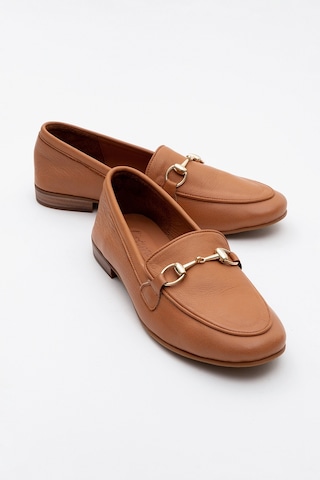 Luvishoes Luvi Shoes Trexıe Taba Cilt Hakiki Deri Tokalı Kadın Loafer Ayakkabı Taba Deri
