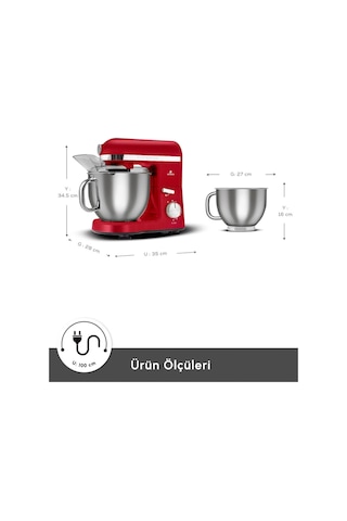 Karaca Mastermaid Chef Pro 1750 W Çift Kollu Stand Mikser