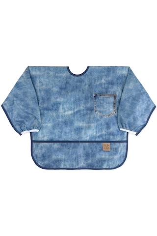 Bumkins X Roamio Uzun Kollu Önlük 6-24 Ay - Vintage Denim Mavi