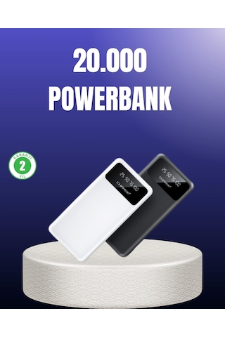 Akıllı Lcd Ekranlı 20.000mah Powerbank Pd + Usb + Type-c Çok Renkli