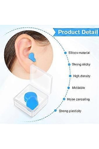 Uyku İçin 21 Çift Kulak Tıkacı Yeniden Kullanılabilir Kalıplanabilir Silikon Kulak Tıkacı Yumuşak Gürültü Azaltıcı Kulak Tıkacı, Mavi + Beyaz + Pembe