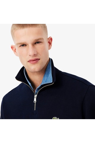 Lacoste Yarım Fermuar Sweatshirt Lacivert