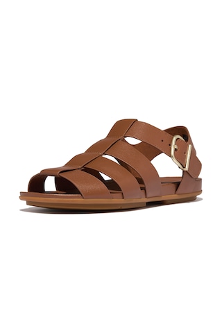 C15 Deep Tan Sandalet Kadın A4b-001/c15 Fitflop Gracıe Leather Fısherman Sandals