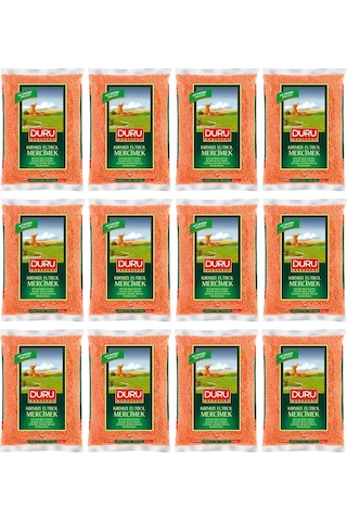 Duru Kırmızı Futbol Mercimek 12 x 1 KG