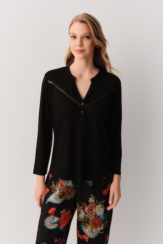 Suwen Liora Pijama Takımı Sh26120660911 Siyah Desenli