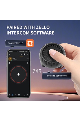 Samdoo Zello Uygulaması İçin Bluetooth Ptt Tuşu - Tek Tıkla Konuş, 30m Menzil, Ip67 Su Geçirmez, Araç/motosiklet Uyumlu