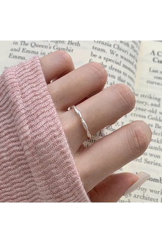 Kadınlar İçin Özel Olarak Tasarlanmış Benzersiz Düz Bantlı Yüzük No.12 Çok Renkli