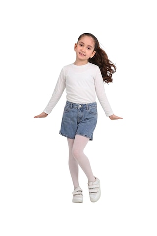Erdem Kıds Kız Çocuk Beli Lastikli Jean Denim Kot Şort Mavi Mavi