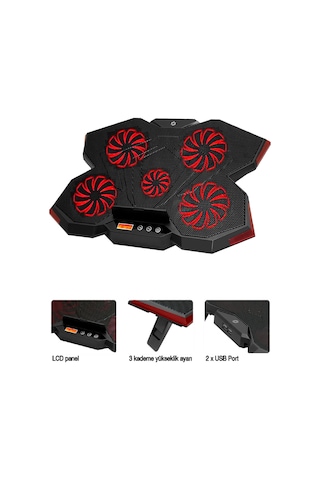 Frisby FNC-5255B GP5 E-Sport Desing 5 Fanlı Pro Standlı Notebook Soğutucu