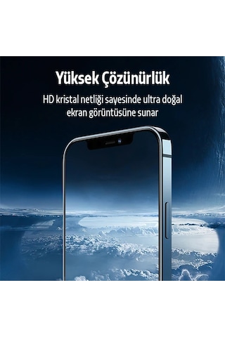 Apple İphone Uyumlu 12 Pro Max 2in1 Full Glue Tempered Cam Ekran Koruyucu +kamera Lens Set- 5775 standart