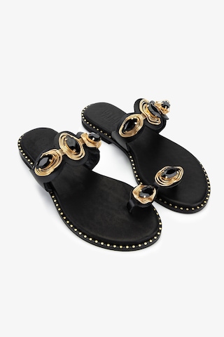 Valmenti Kadın Hakiki Deri Siyah Deri Düz Terlik 1141 578 Bn Trlk Y26 Black Leather