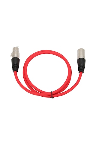 Mikrofon Kablosu 3 M - Xlr Erkek Xlr Dişi Kımızı