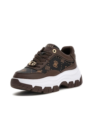 Guess Kadın Berrett2 Monogram Desenli Kalın Tabanlı Sneaker - Kahverengi 4221816