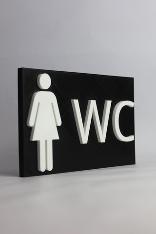 Kadın Wc - 3 Boyutlu Tabela 20cm X 13cm X 1.5cm