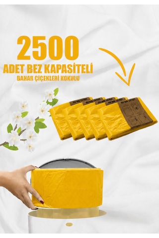 Korbell 16 L Çöp Kutuları İle Uyumlu 2500 Bebek Bezi Kapasiteli 5 Paket Bahar Çiçekleri Kokulu Yerli Çöp Poşeti