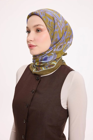 Silk Home Dört Mevsim Antik Motif Viskon Velora Eşarp 6420 Yağ Yeşili