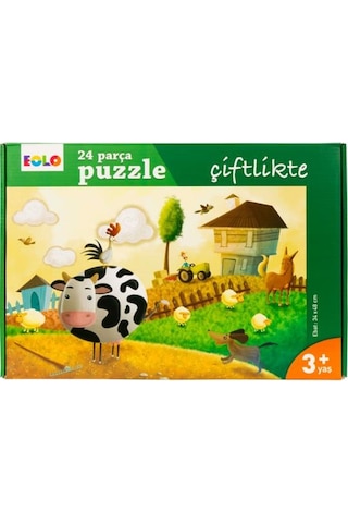 +3 Yaş Çiftlikte Puzzle 24 Parça (Eolo Yayınları)