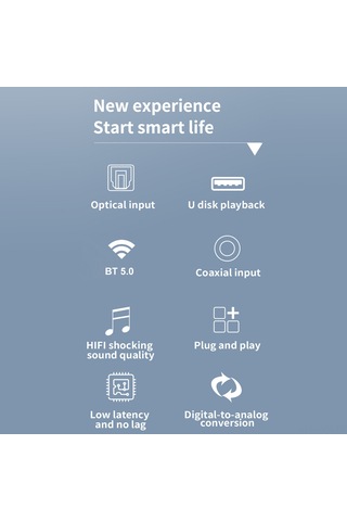 Geeksen D18 Bluetooth 5.0 Alıcı - Dijital-analog Ses Dönüştürücü, Usb Flash Belleği Oynatabilir, Siyah