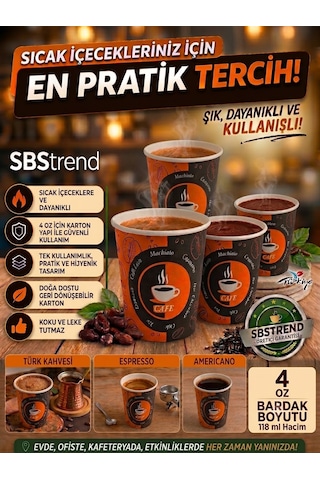 Espresso-türk Kahvesi-americano Tek Kullanımlık 4 Oz 400 Adet Karton Bardak Espresso-türk Kahvesi-americano Tek Kullanımlık 4 Oz 400 Adet Karton Bardak