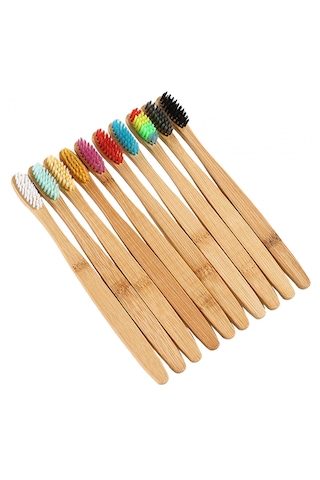 Suntek 10x Ahşap Diş Fırçası Yumuşak Kıllar Temizlik Için