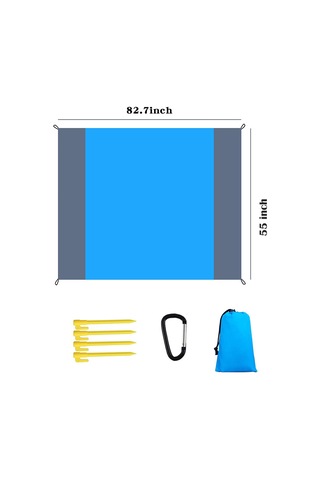 Lemestar 210t Poliester Mavi Gradyan Piknik Döşemi - Su Ve Kum Dayanıklı, 210x200cm, Taşınabilir, Çadır/acil Kullanım, Piknik/kamp/plaj İçin Mavi