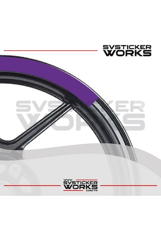 Motosiklet Jant Şeridi Jant Sticker Yarım Kaplama Daire 17-18 İnch Jant Motor Uyumlu Mor