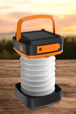 Hepsi Güneş Enerjili Led Lamba Kamp Lambası Katlanabilir Lamba Usb Şarjlı Najmaddin ANTRASİT