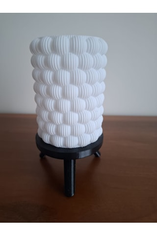 Bubble Tasarım Tealight Mumluk- Mini Lamba Beyaz - Siyah