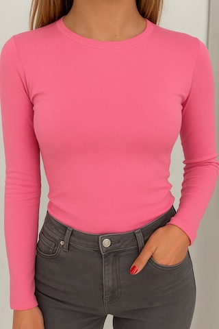 Balenbi Kadın Buzzy Parmak Geçmeli Bisiklet Yaka Basic Body 1130 Pembe