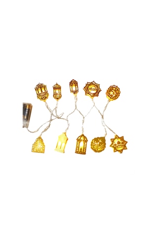 Yaozixa Ramazan Bayramı 1.6m 10 Led Sabit Aydınlatma Demir Çalışma Kalesi Şekilli Dekoratif Işık Zinciri Pil Dahil Değil Ilık Beyaz