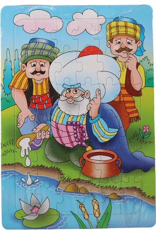 36 Parça Çocuk Puzzle + Boyama Nasrettin Hoca Ya Tutarsa