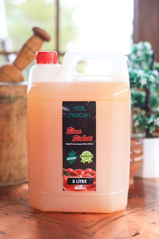 Yeşil Mercan Elma Sirkesi Katkısız %100 Doğal Fermente 5 L