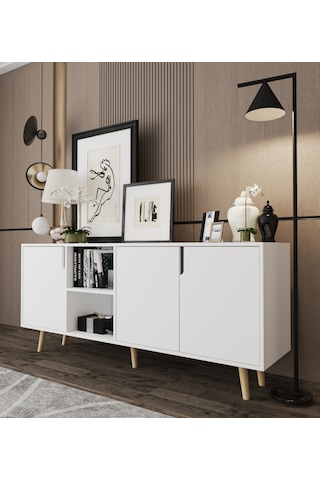 Latina Modern Konsol 3 Kapaklı 180 Cm Beyaz Beyaz