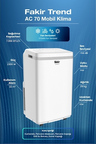Fakir Trend AC 70 A 7000 BTU Mobil Klima